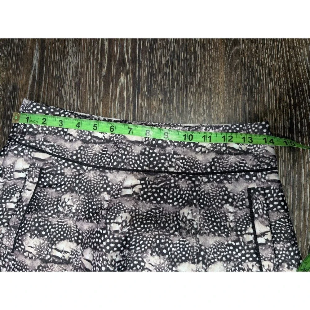 J.Crew Mini Skirt Sz 2 Feather Print Lined with Slip Pockets Back Zipper EUC 124